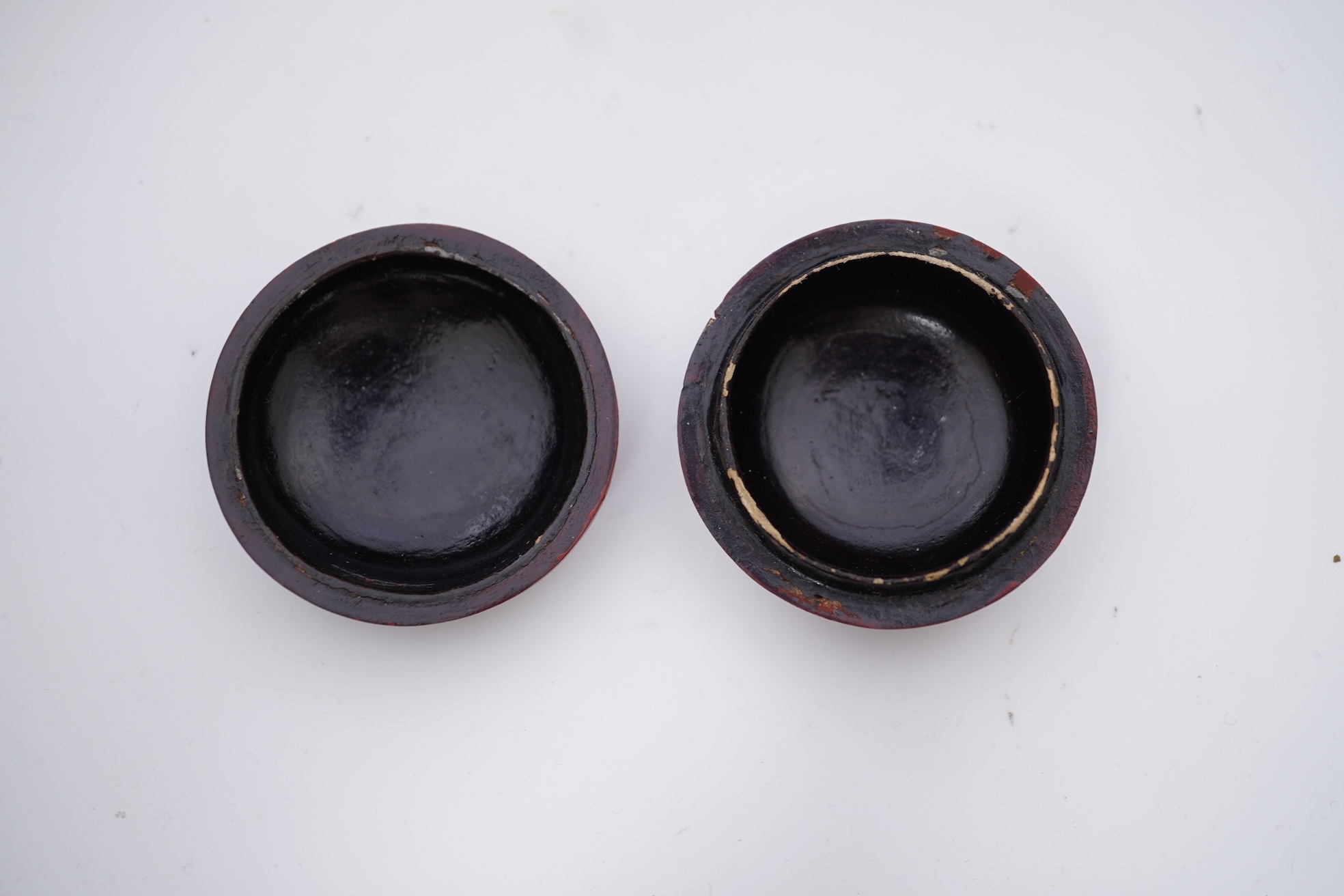 A Chinese cinnabar lacquer seal paste box, 19th century